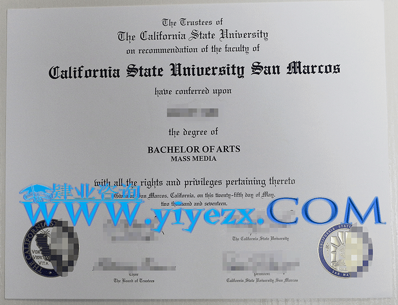 California State University San Marcos diploma