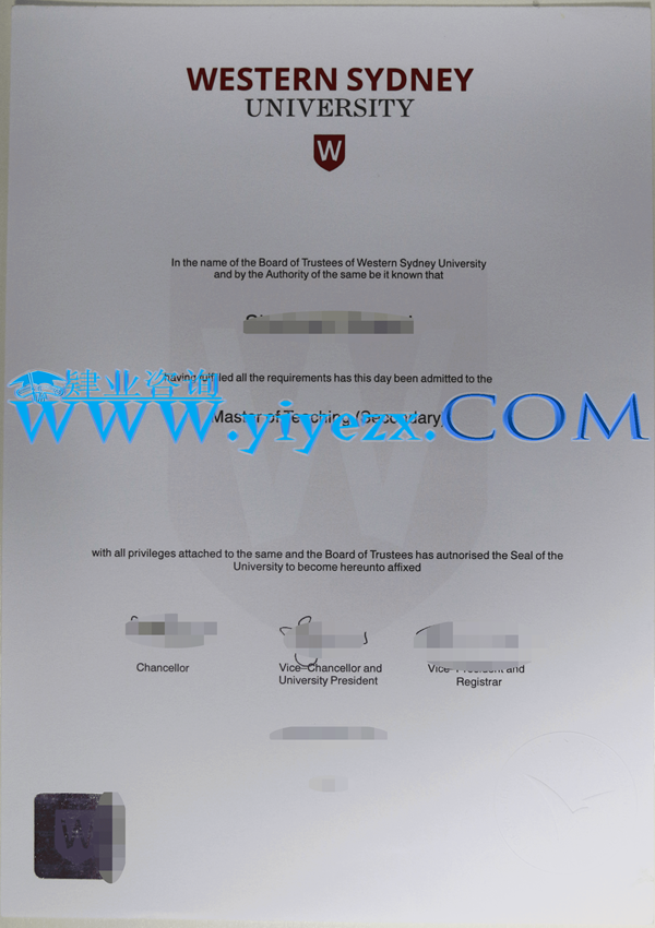 Western Sydney毕业证