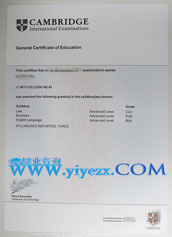 剑桥大学成绩单