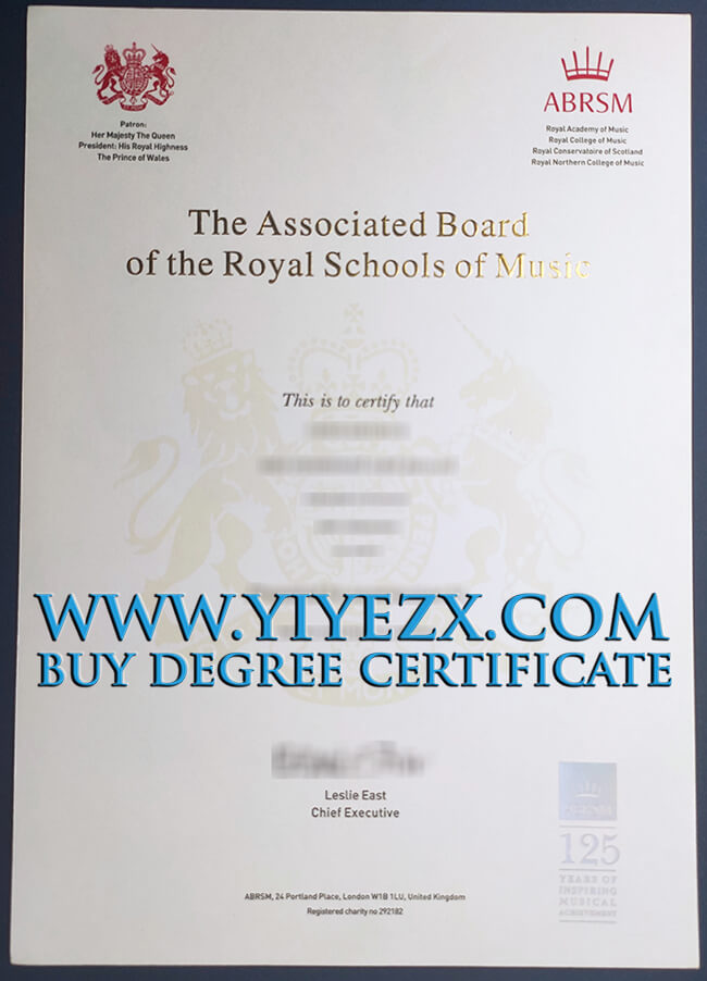 ABRSM certificate 英国皇家音乐学院的联合委员会证书