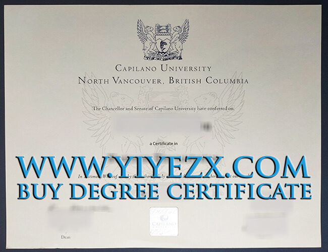 Capilano University certificate 卡皮拉诺大学CAPU证书