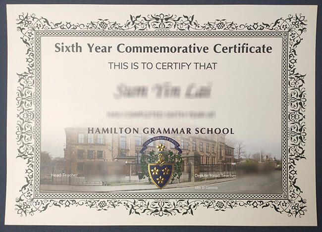 Get fake Hamilton Grammar School certificate in Scotland. 快速获得汉密尔顿文法学校证书