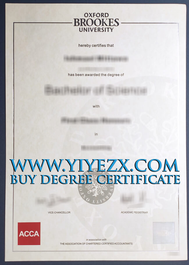 Oxford Brookes University certificate