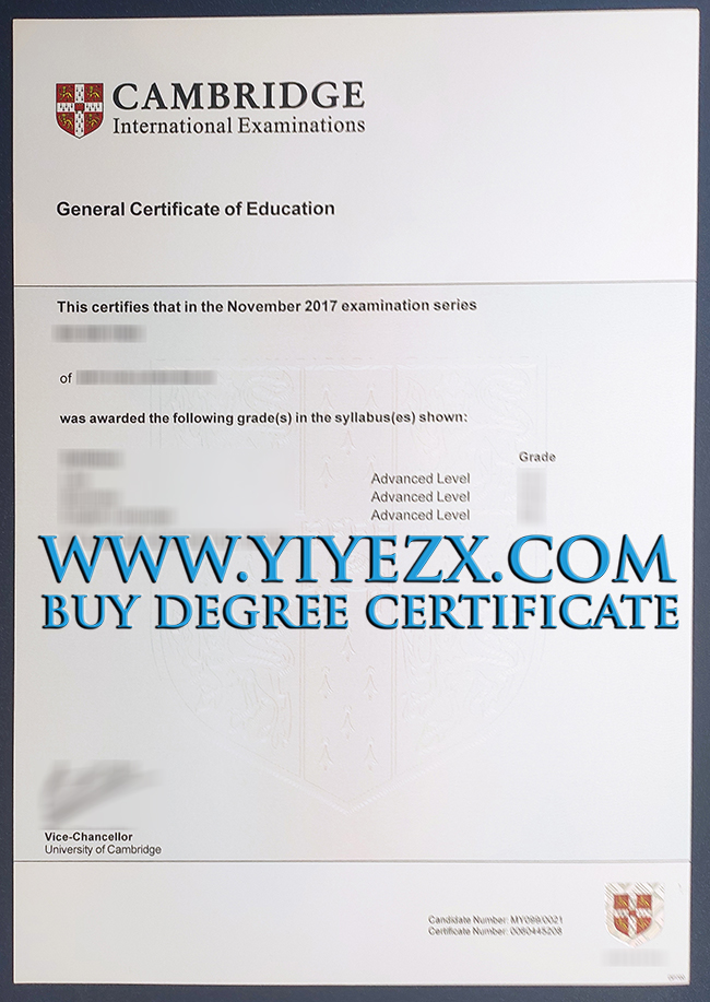 Cambridge Assessment International Education certificate 剑桥评估国际教育证书