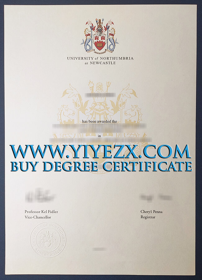 Northumbria University certificate 诺桑比亚大学证书