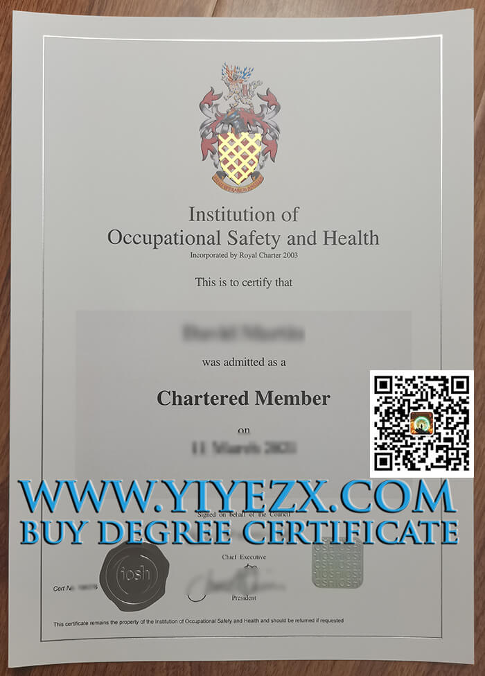 IOSH certificate