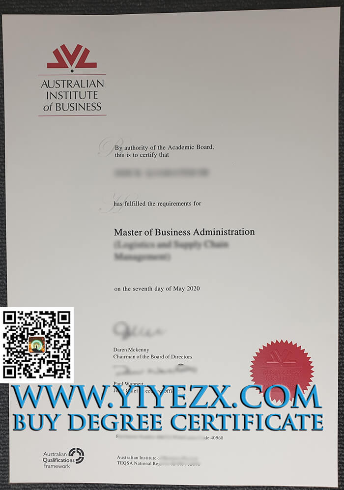 Australian Institute of Business diploma 