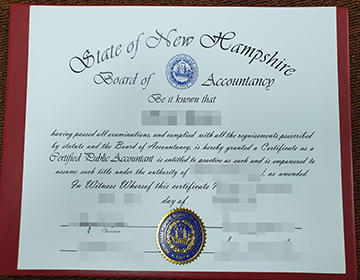 Purchase a false State of New Hampshire CPA certificate? 新罕布什尔州CPA证书