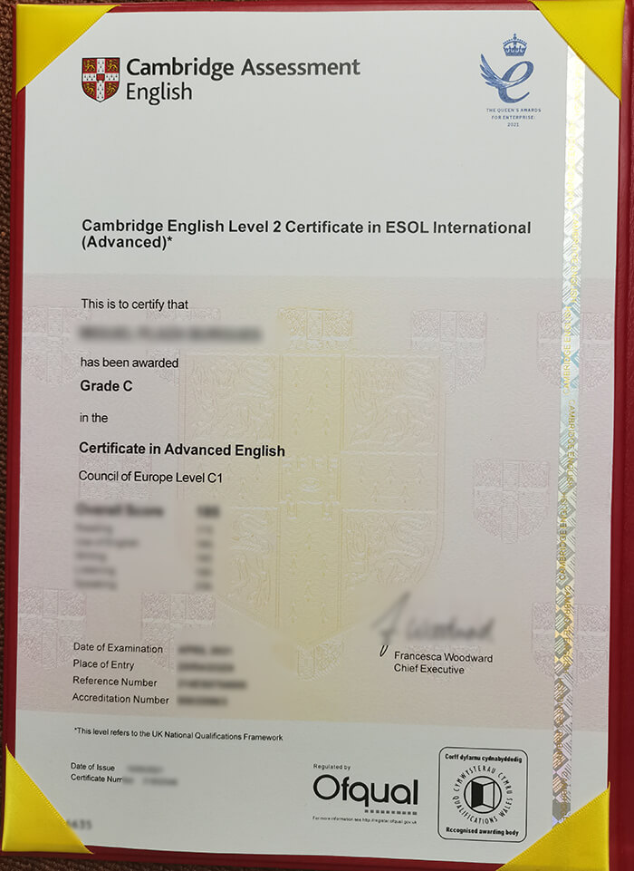 Fake Cambridge C1 Advanced Certificate