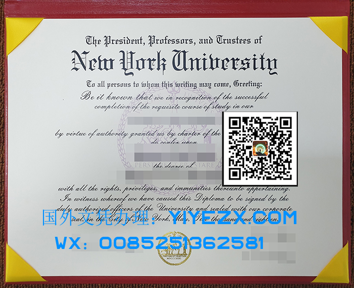 New York University diploma certificate