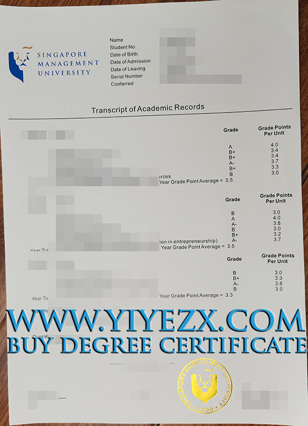  fake Singapore Management University transcript