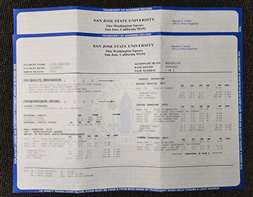 SJSU transcript sample- buy fake San Jose State University transcript, 圣何塞州立大学成绩单