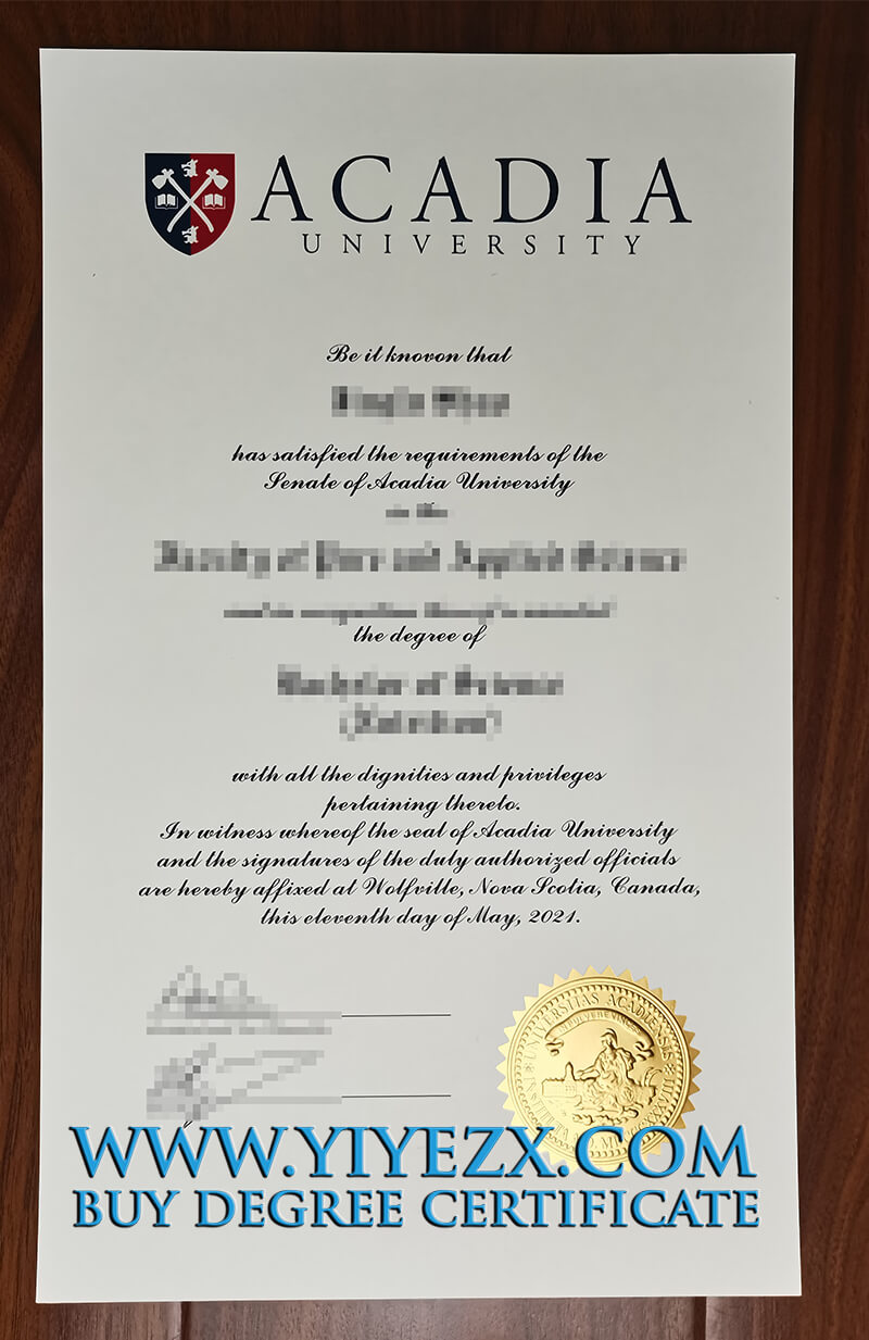 Acadia University diploma， 阿卡迪亚大学毕业证成绩单