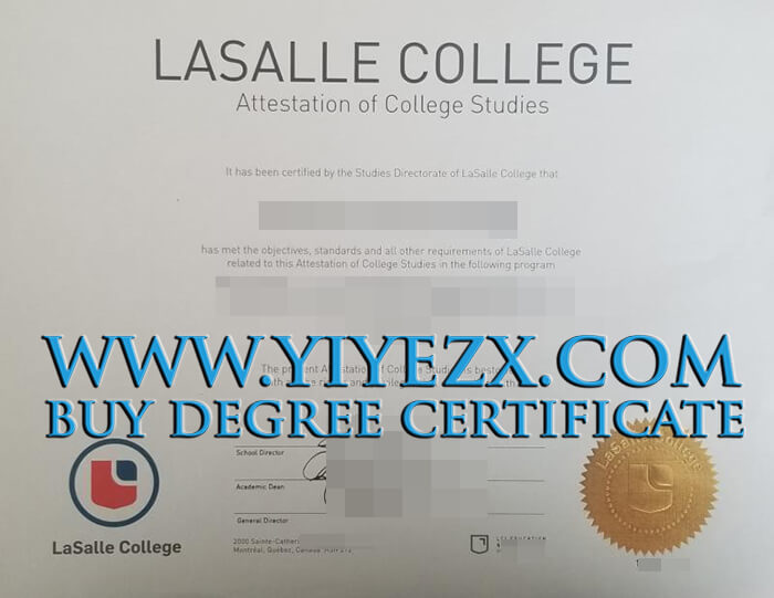 LaSalle College fake diploma， 加拿大拉萨尔学院文凭证书