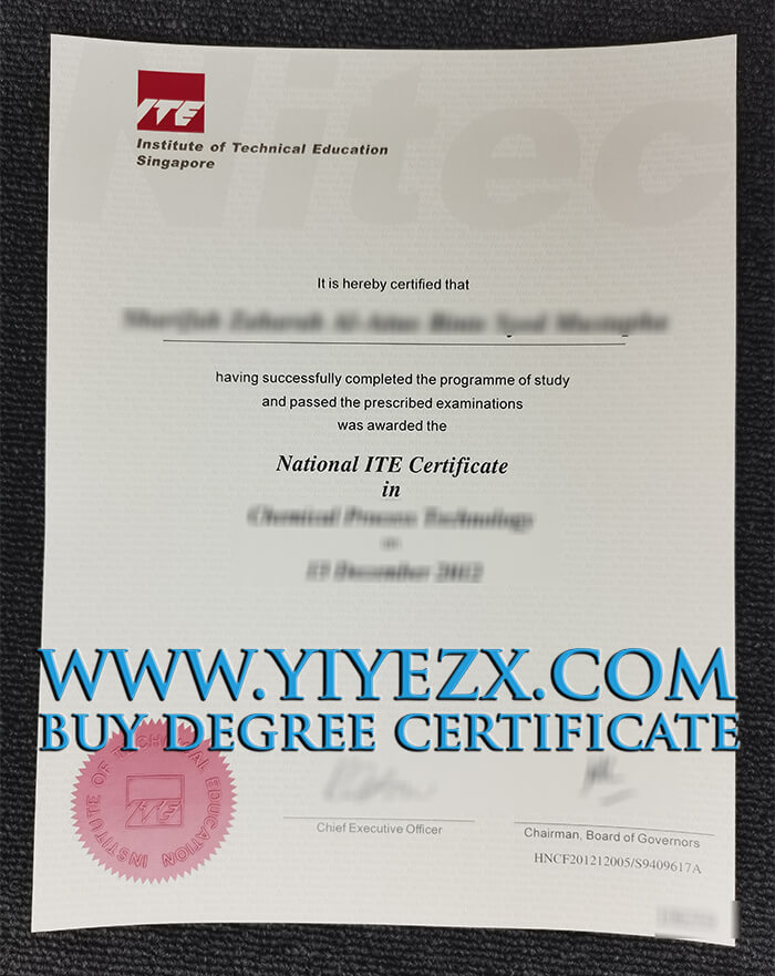  Institute of Technical Education certificate 