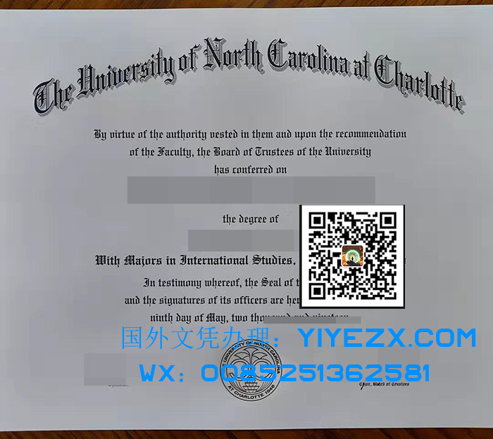 University of North Carolina at Charlotte diploma, Buy fake degree