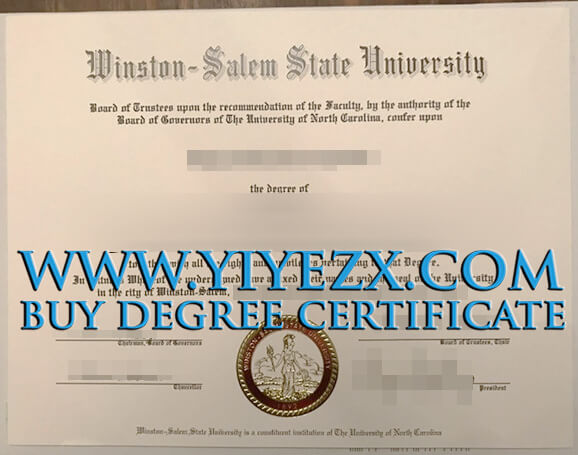 Winston-Salem State University diploma 