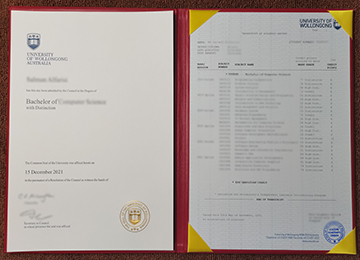 Fake University of Wollongong Australia degree & transcript sample, 卧龙岗大学文凭毕业证成绩单定制