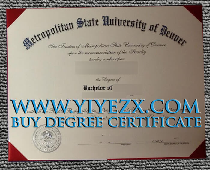 Metropolitan State University of Denver diploma 