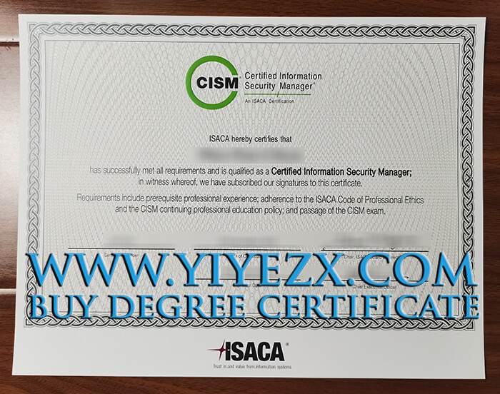 CISM Certificate, Buy a certificate