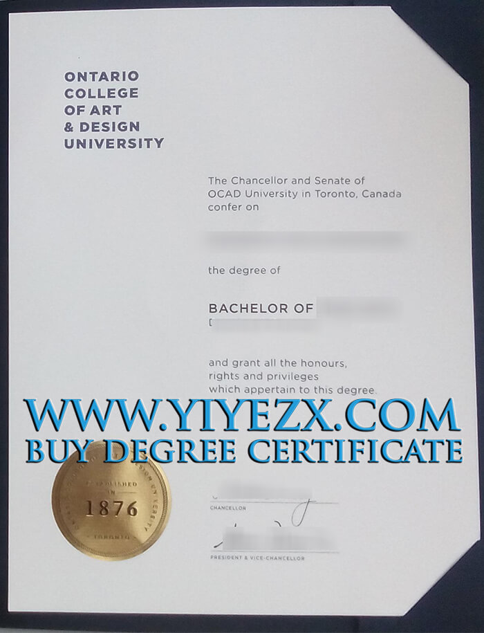 OCAD University Degree Certificate