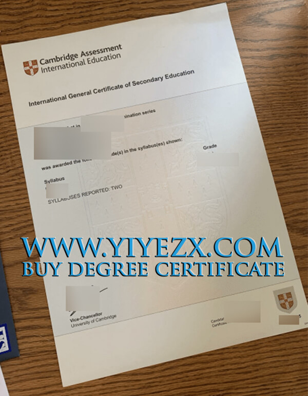 Cambridge Assessment international education IGCSE certificate