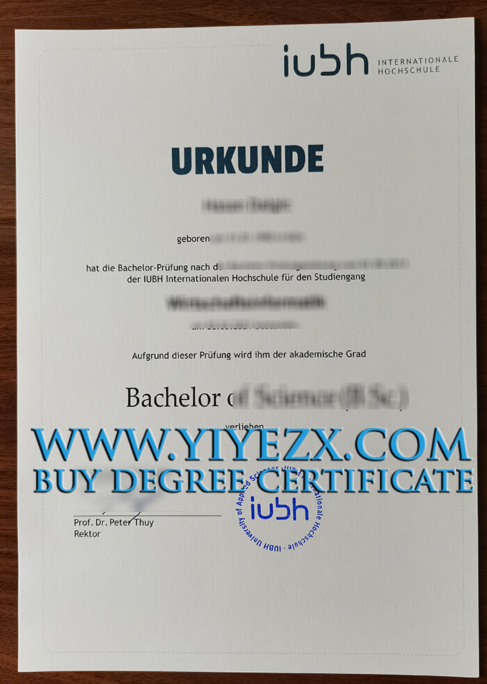  IUBH diploma