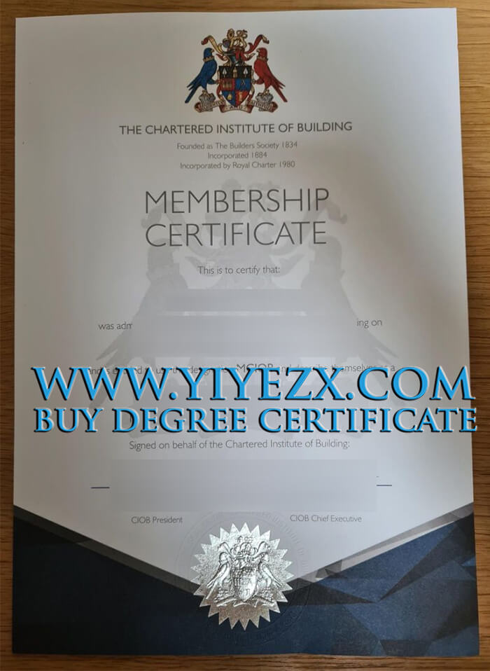 CIOB Chartered Building Manager certificate, Buy a fake degree in UK