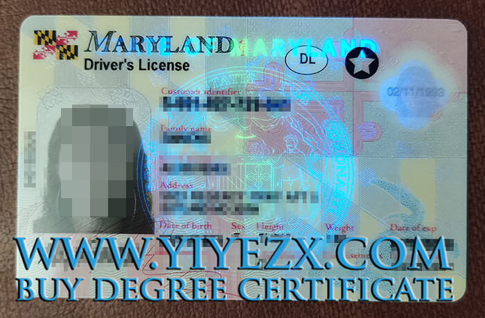 Maryland fake driver's license，可扫描的马里兰州驾照