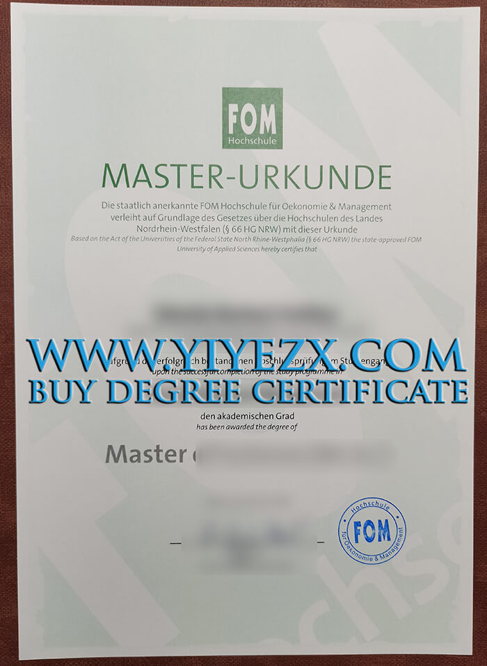  FOM Hochschule master urkunde,  FOM fake diploma 