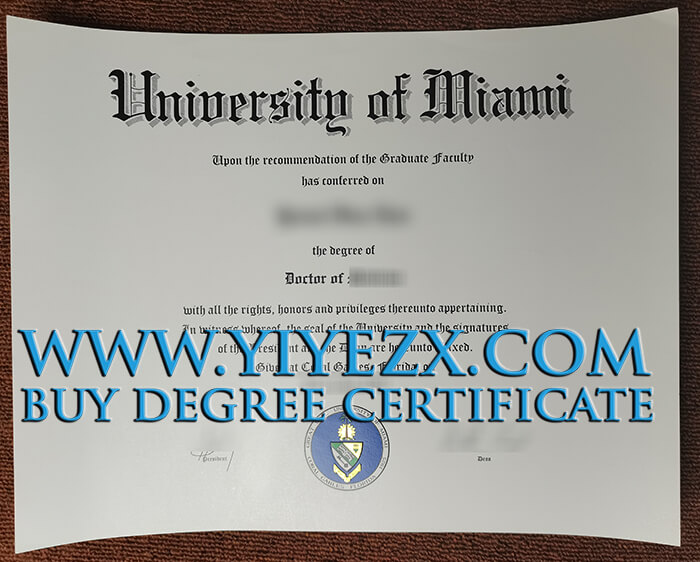  University of Miami diploma