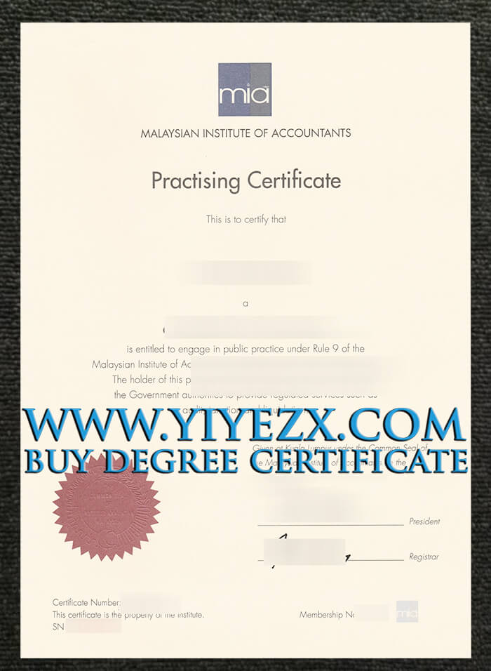 MIA Practising Certificate