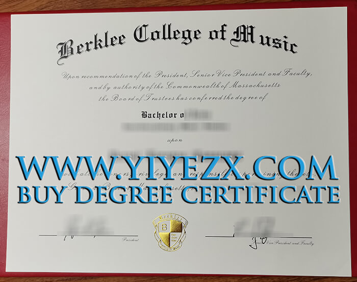 Berklee College of Music diploma 