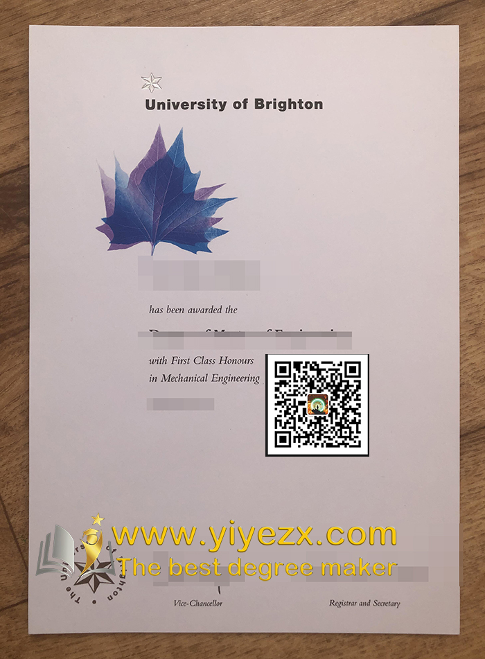  University of Brighton Degree Certificate