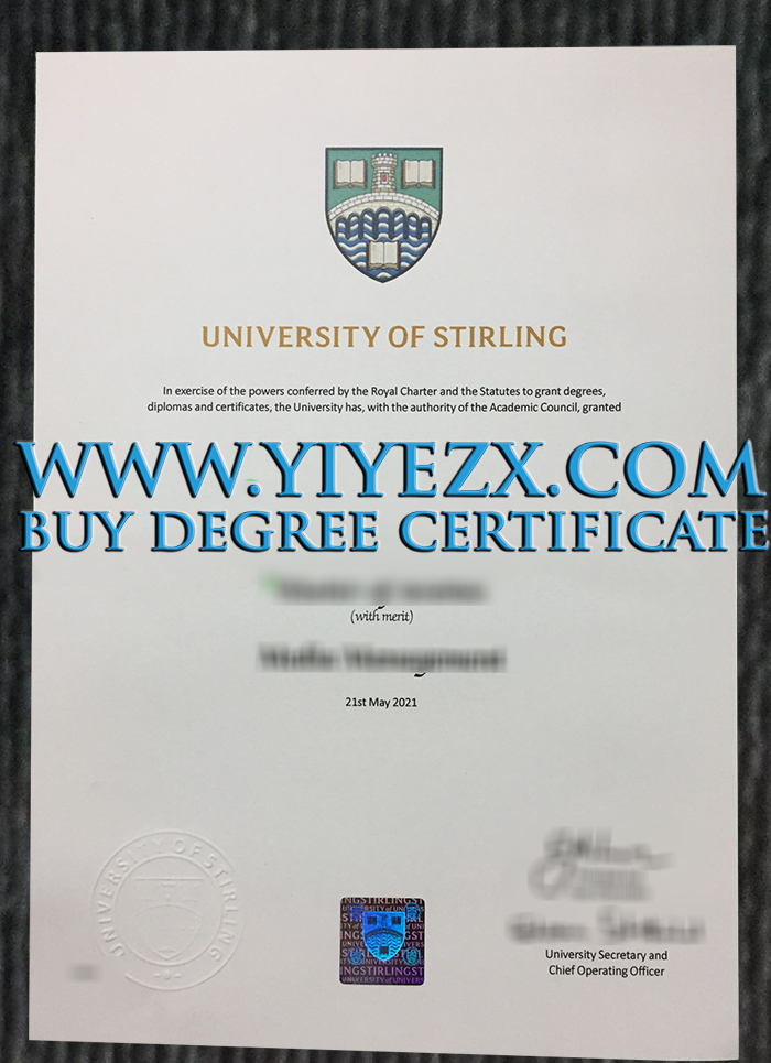 The latest version of University of Stirling diploma 