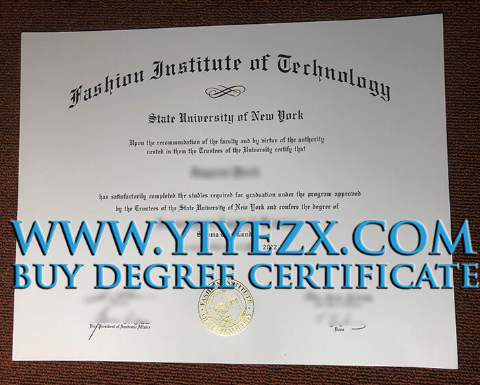 FIT diploma，时装技术学院文凭证书 