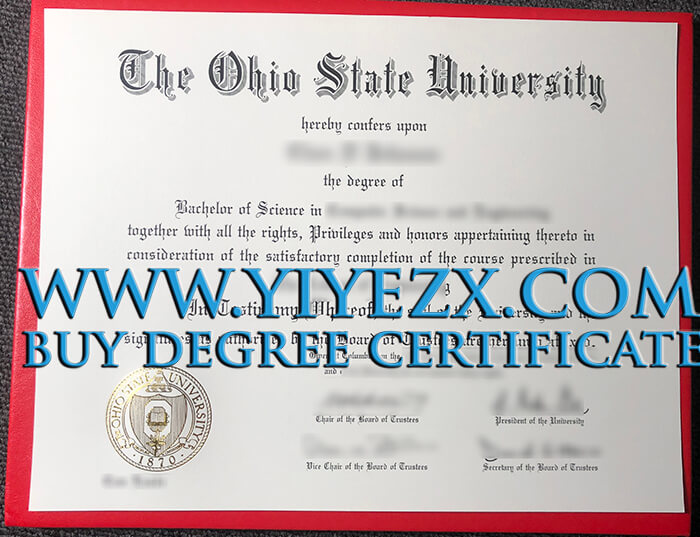 Ohio State University diploma, 俄亥俄州立大学文凭学位证书