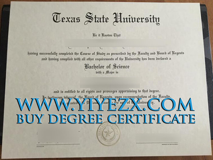 Texas State University diploma, 德克萨斯州立大学文凭学位证书