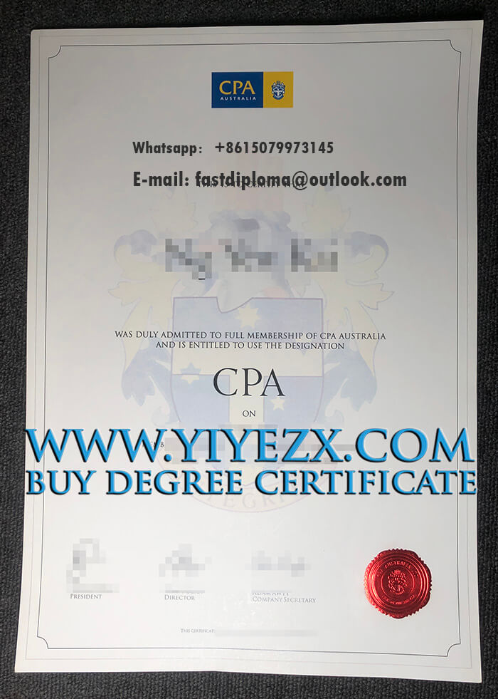 fake CPA Australia certificate