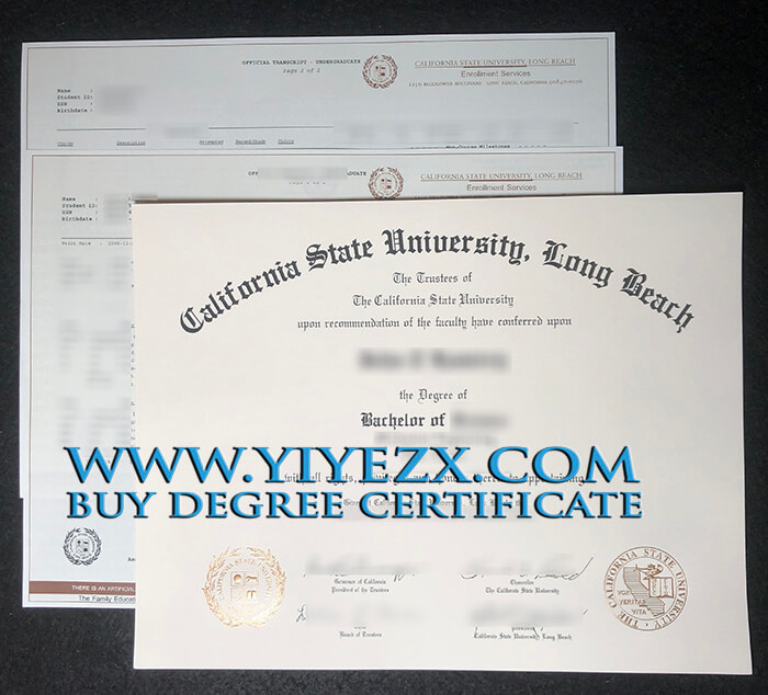 CSULB diploma with transcript, 加州州立大学长滩分校文凭成绩单