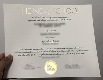 Order a realistic The New School Bachelor of Arts Diploma