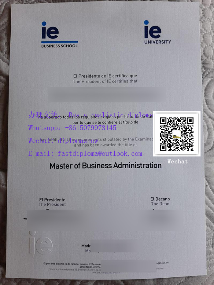 IE Business School MBA diploma