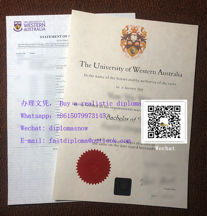 University of Western Australia degree and transcript