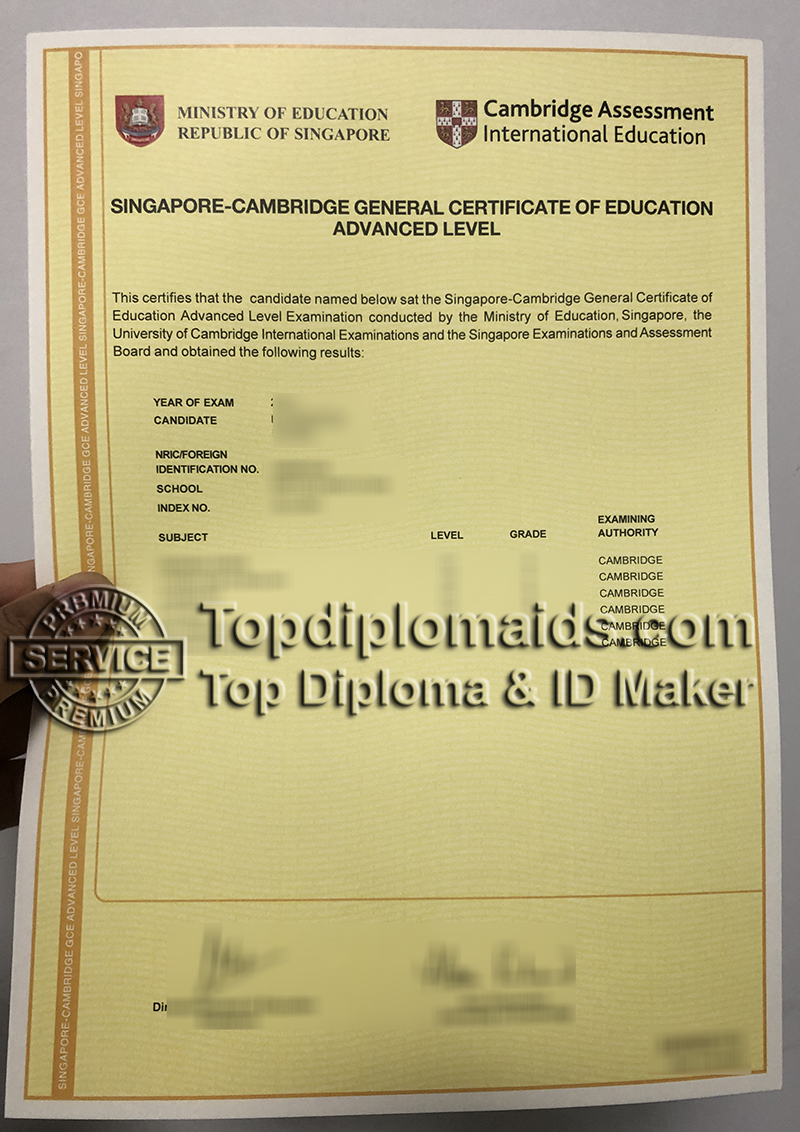 Singapore-Cambridge GCE Advanced Level certificate