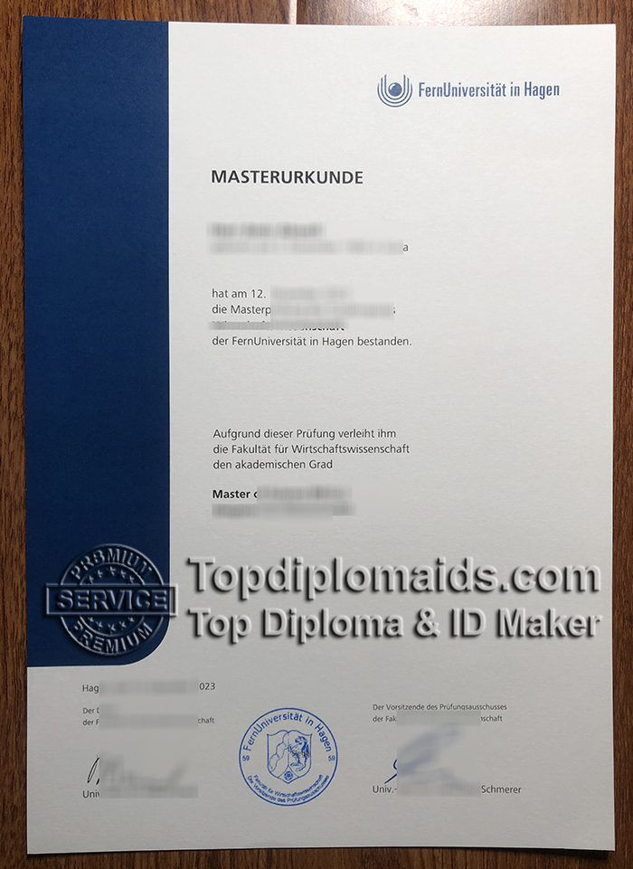 FernUniversität in Hagen Master Urkunde