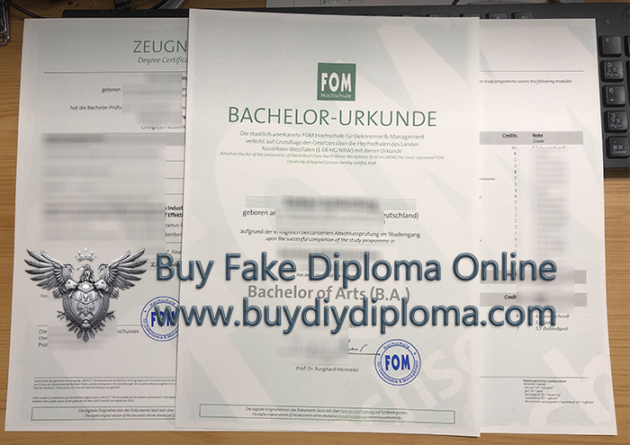 FOM Hochschule Urkunde and Zeugnis