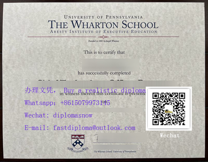 University of Pennsylvania Wharton School Certificate