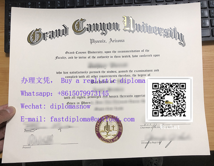 Grand Canyon University diploma certificate