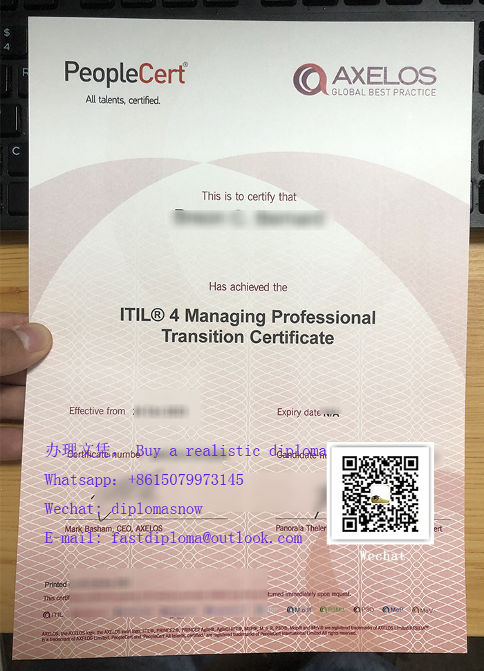 ITIL®4 Managing Professional certificate