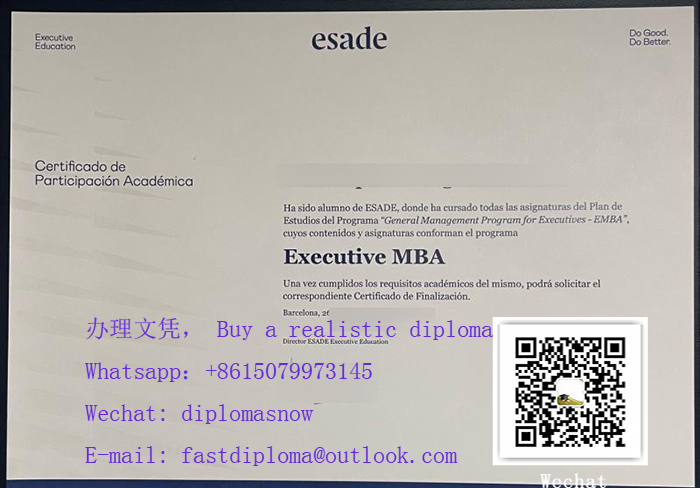 ESADE Business School diploma